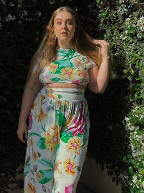 Anika Plus Size Floral Set Palazzo Pants & Top